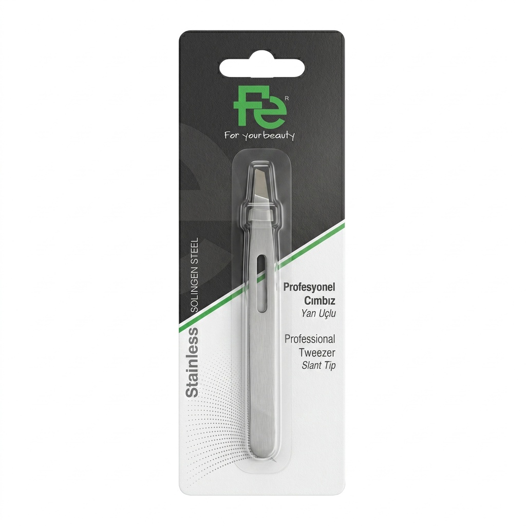 [FEPI033-B] FE Stainless Professional Tweezer Slant Tip.webp