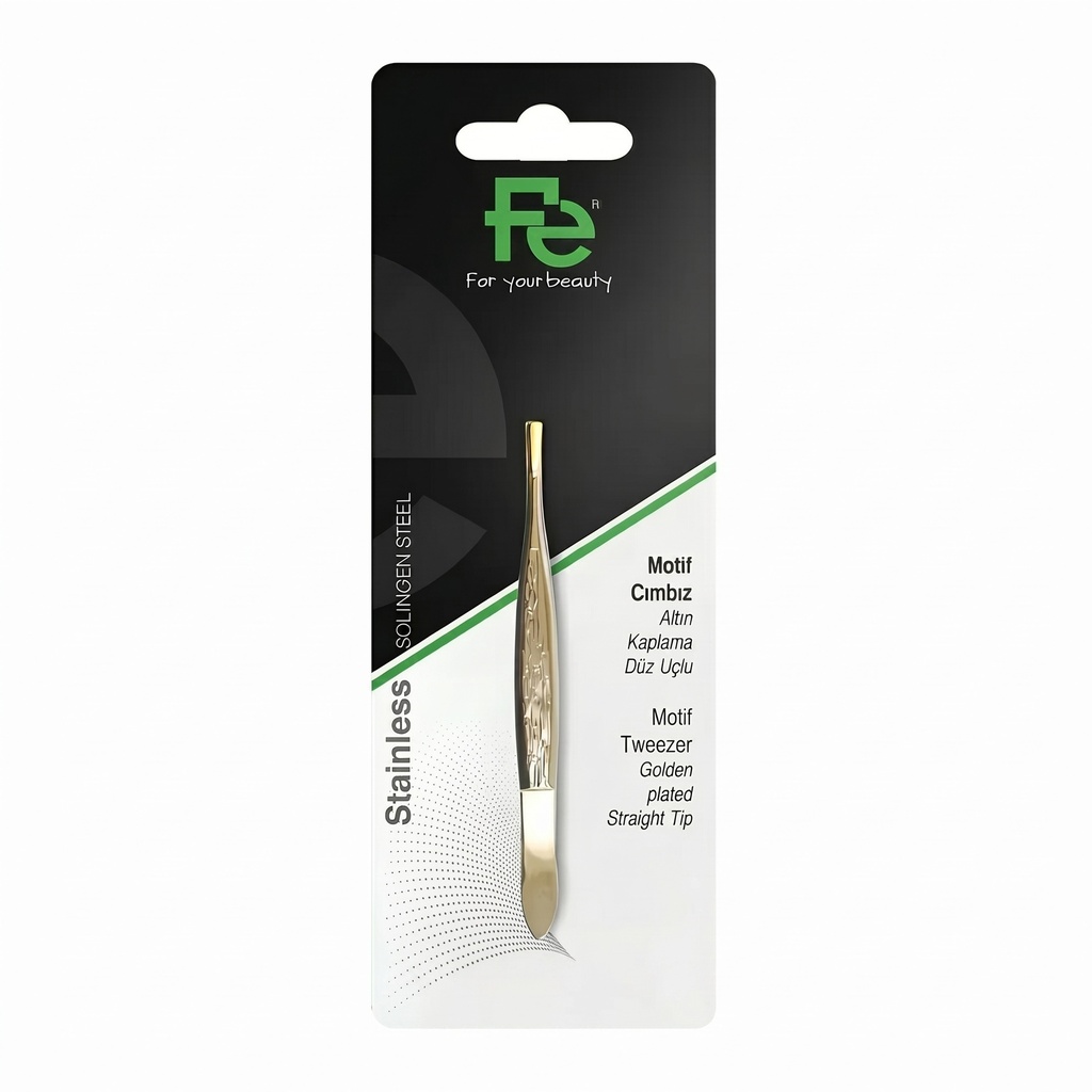 [FEPI058] FE Golden Motif Tweezer Straight Tip.webp