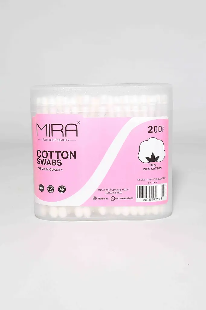 Mira Cotton Swaps Plastic 200 Pcs